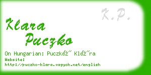 klara puczko business card